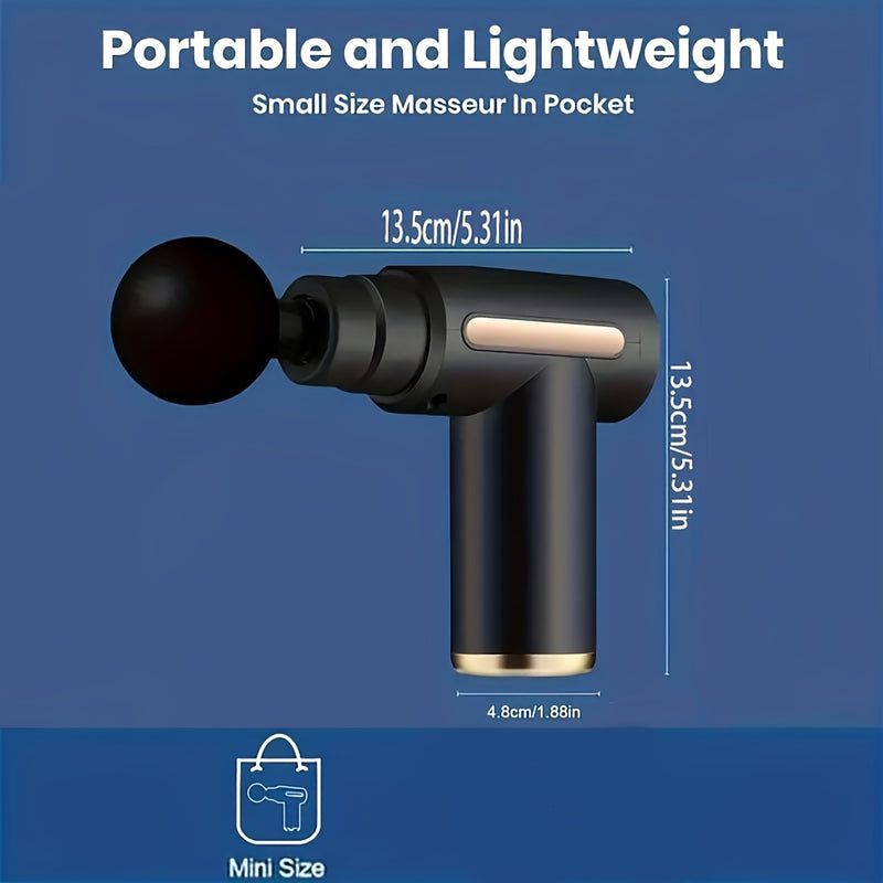 Mini Massageador Portátil – Pistola de Massagem Muscular para Costas, Pescoço e Corpo