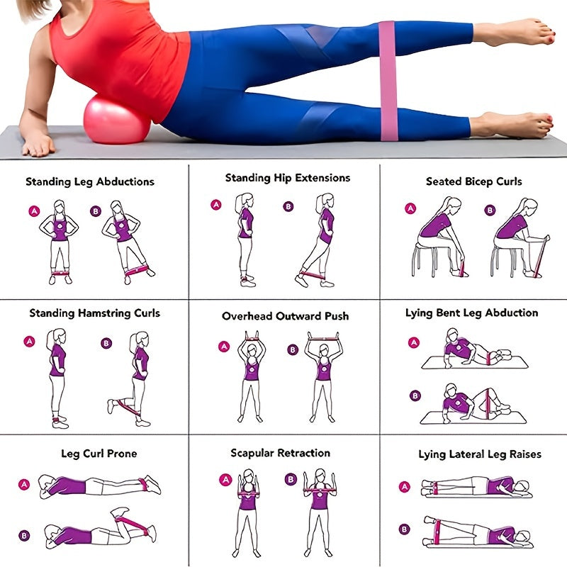 Mini Band Elástica – Kit com 1 ou 5 Unidades para Treino de Glúteos, Pernas e Corpo Total