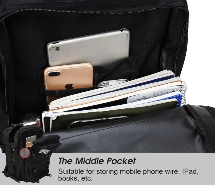 Mochila Tática 50L – Impermeável, Multiuso e de Alta Capacidade para Viagens e Aventura