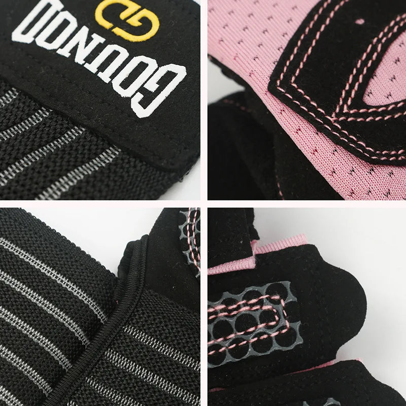 Luvas de Musculação GOUNOD – Respirável, Antiderrapante e com Suporte de Pulso