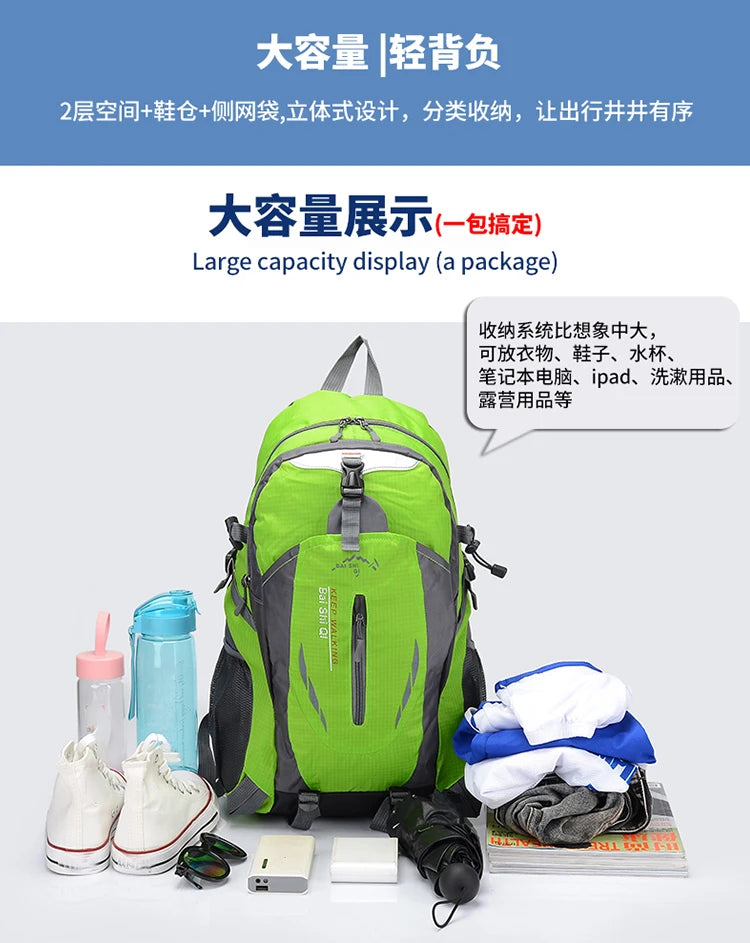 Mochila de Acampamento 40L – Grande Capacidade, Lona Reforçada e Performance Outdoor