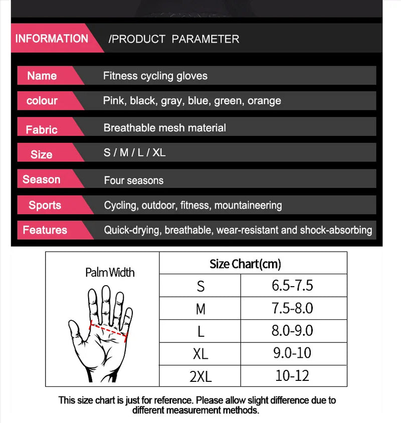 Luvas de Treinamento Fitness Sem Dedos – Antiderrapantes, Respiráveis e Unissex