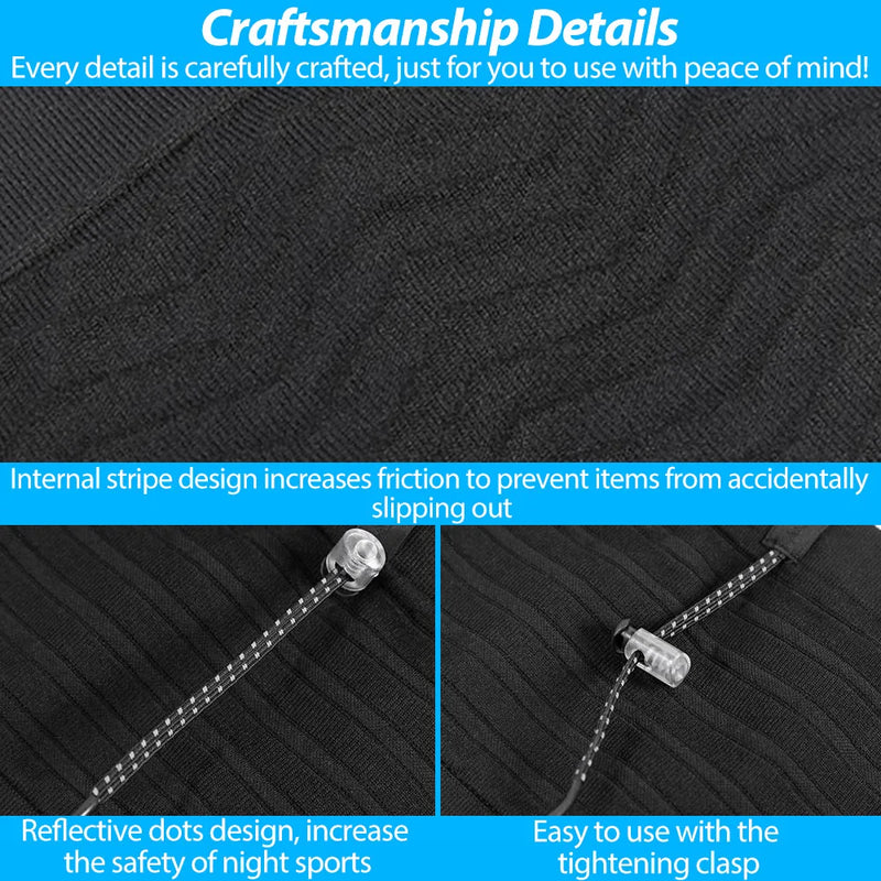 Cinturão Esportivo NEWBOLER – Bolsa Elástica de Corrida com Suporte para Número, Celular e Acessórios