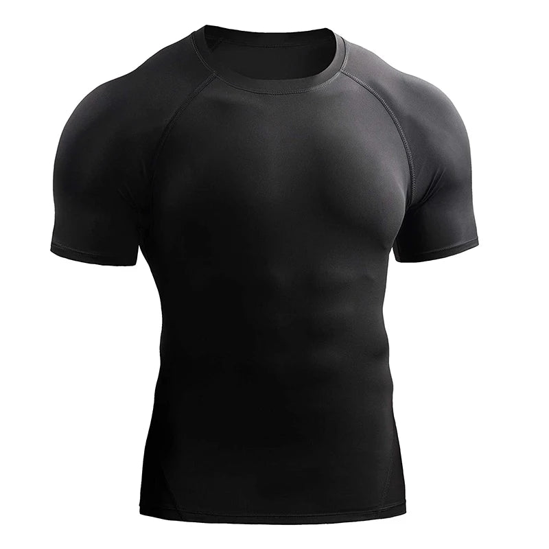 Camiseta Masculina de Compressão 2026 – Secagem Rápida, Elástica e Performance Esportiva