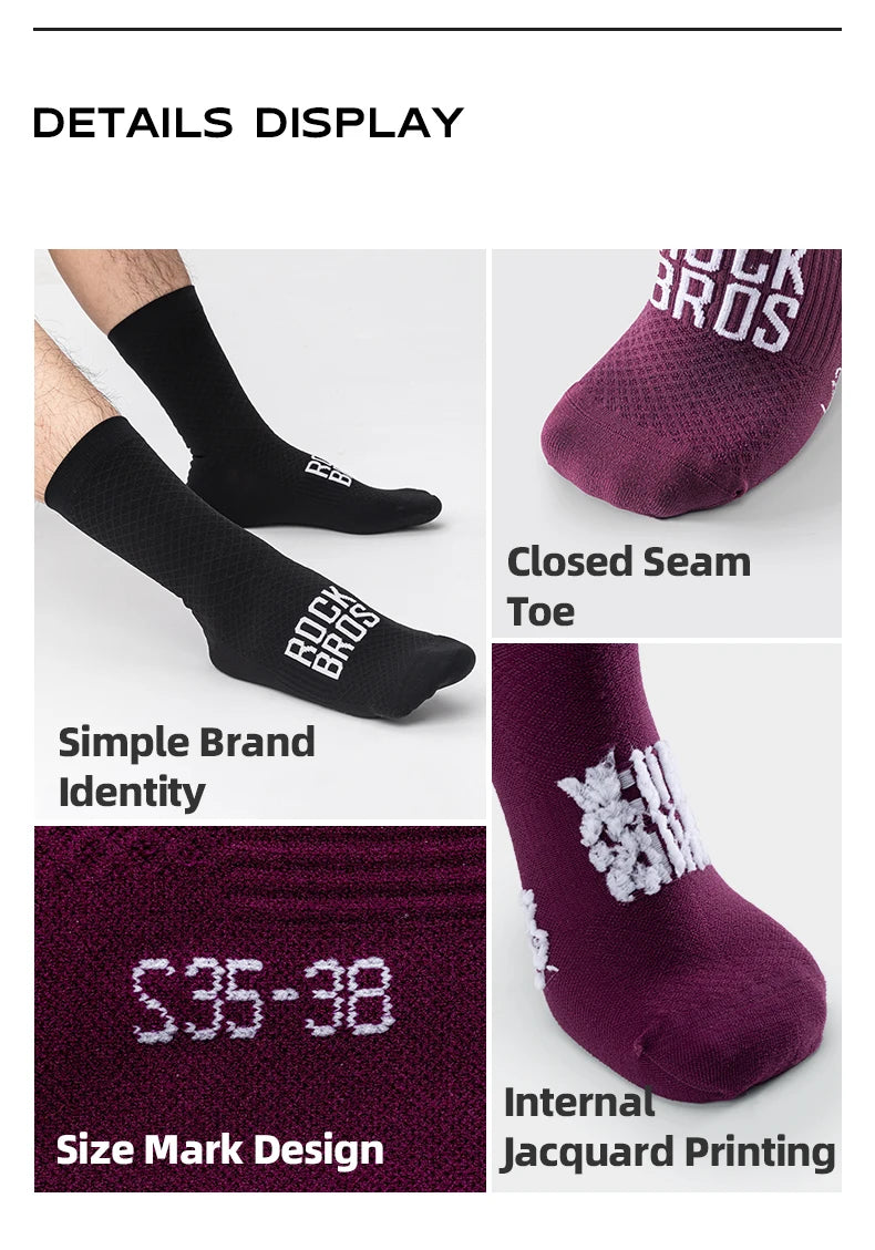 *PAGUE 1 LEVE 2*|Meias Esportivas ROCKBROS Road to Sky – Alta Elasticidade, Respirabilidade e Amortecimento para Ciclismo e Esportes