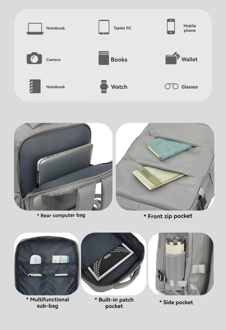 Mochila de Viagem Lumin Carry-On 42x18x29 — Cabine, Portátil e Multifuncional