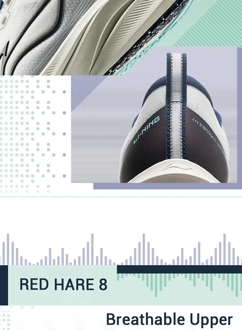Tênis Li-Ning Red Hare 8 – Running Performance com Light Foam Ultra, Amortecimento Estável e Detalhes Reflexivos
