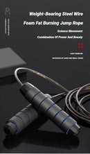 Corda de Pular Ajustável com Cabo de Aço – Antiembaraço, Alta Velocidade e Treino de Performance