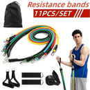 Kit 11 Peças de Faixas Elásticas – Conjunto Completo de Treino, Resistência Progressiva e Exercitador com Pedal