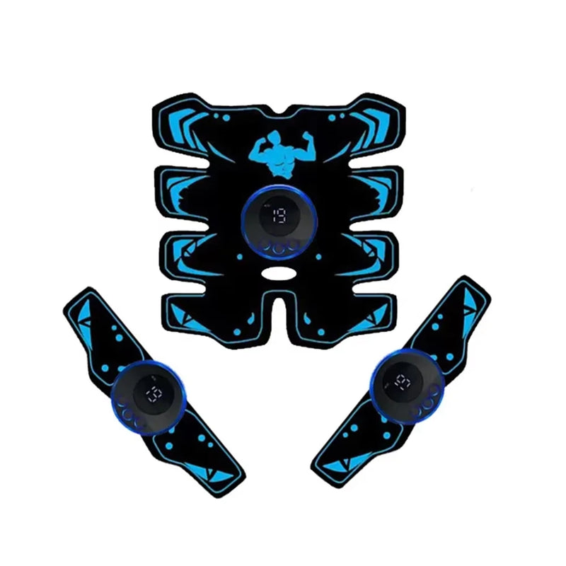 Estimulador Muscular EMS 3 em 1 – Recarregável por USB, Treino Abdominal e de Braços sem Fios