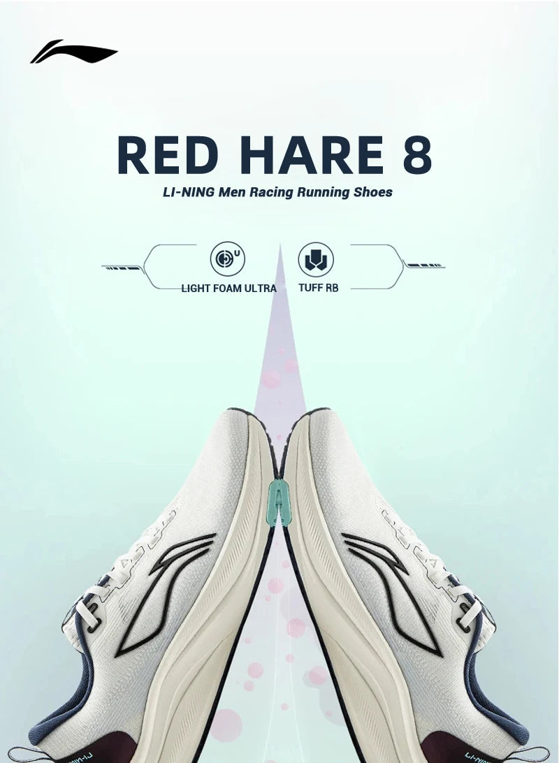 Tênis Li-Ning Red Hare 8 – Running Performance com Light Foam Ultra, Amortecimento Estável e Detalhes Reflexivos