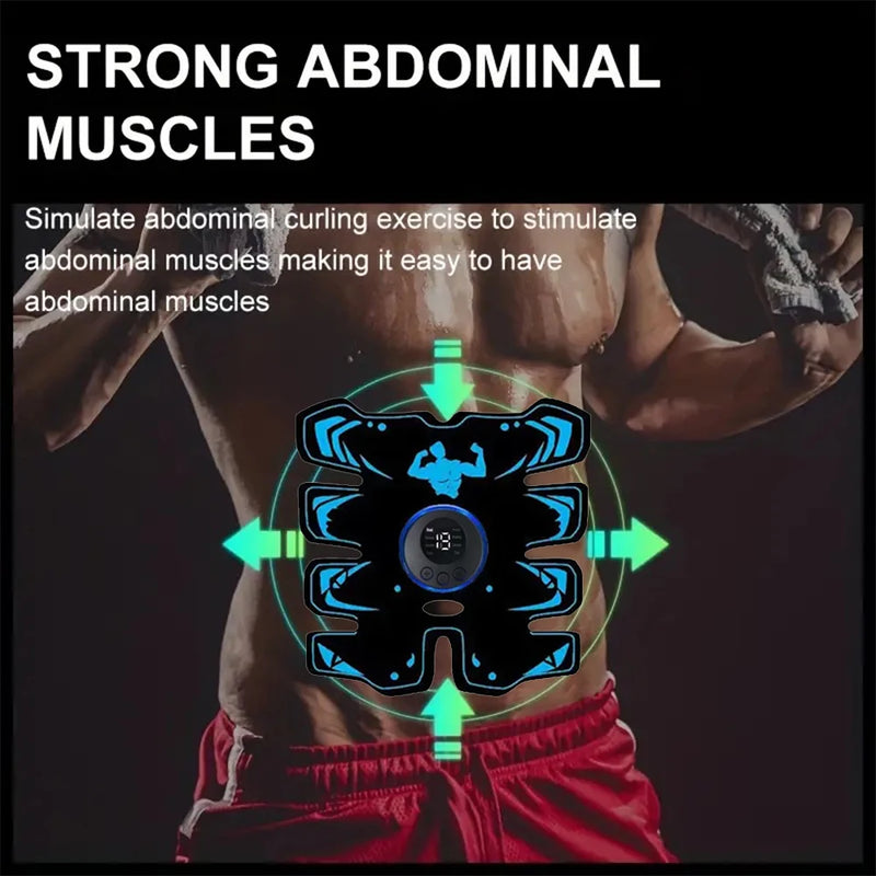 Estimulador Muscular EMS 3 em 1 – Recarregável por USB, Treino Abdominal e de Braços sem Fios